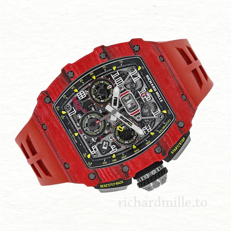 Richard Mille RM 11-03 Transparent Dial Rubber Band Men’s Automatic Red