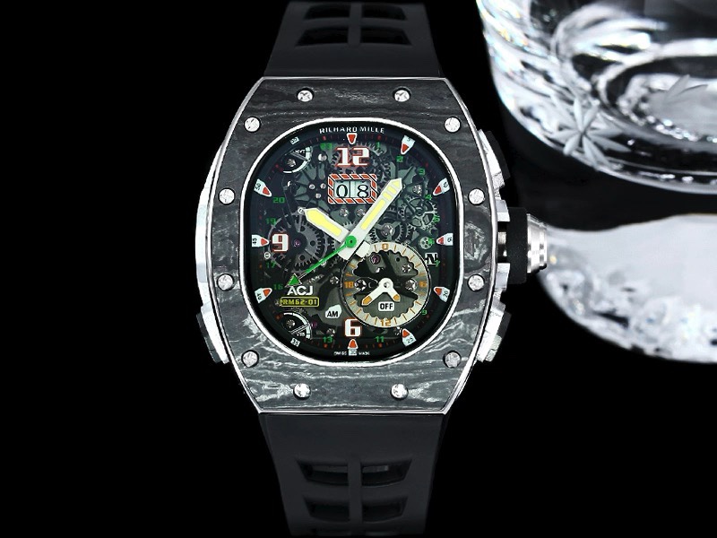 High-End Replica Richard Mille RM 62-01 Tourbillon ACJ Watch – Skeleton Dial, Carbon Fiber &amp; Titanium Case