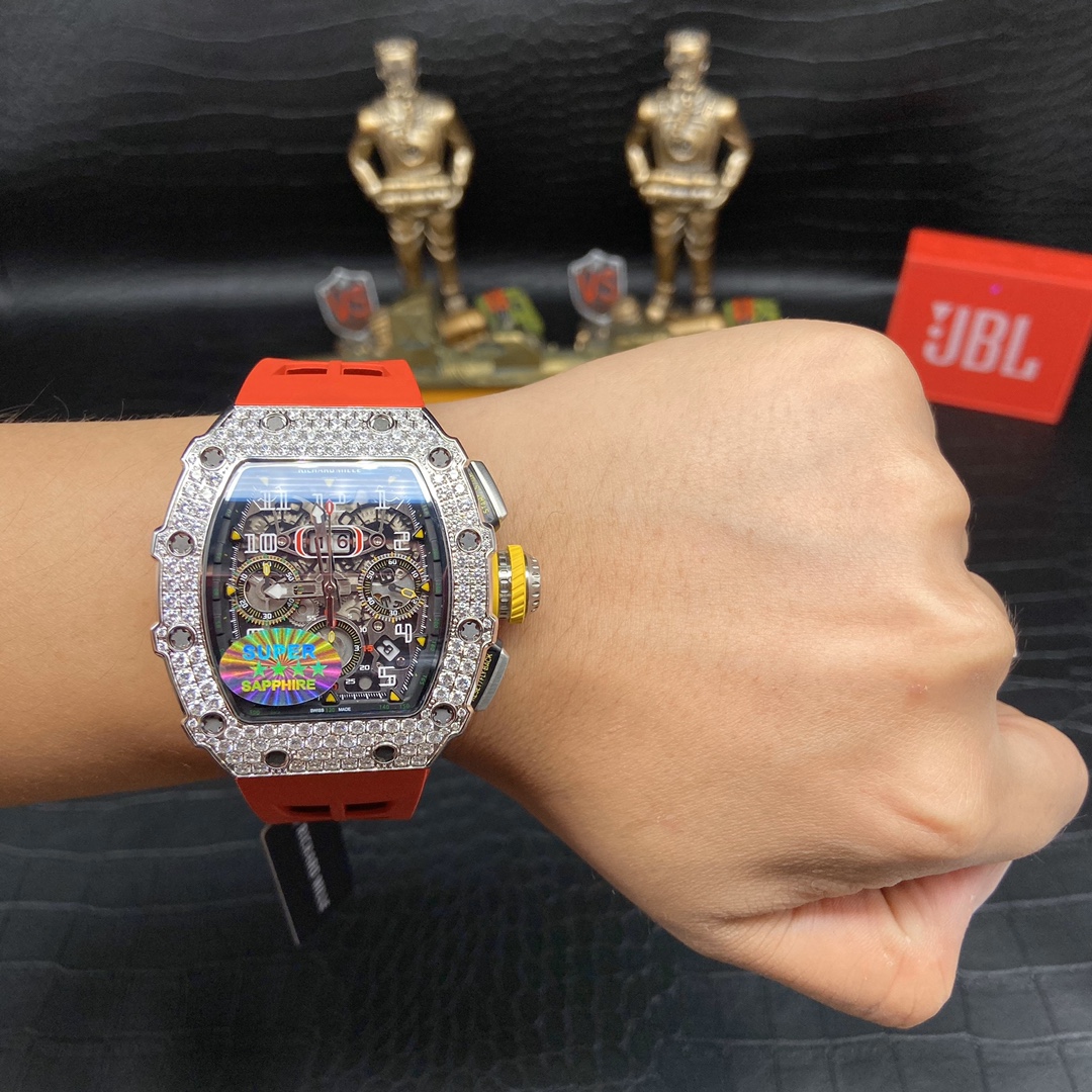 Replica Richard Mille RM 11-03 Men’s Watch with Diamond Bezel And Skeleton Dial Design