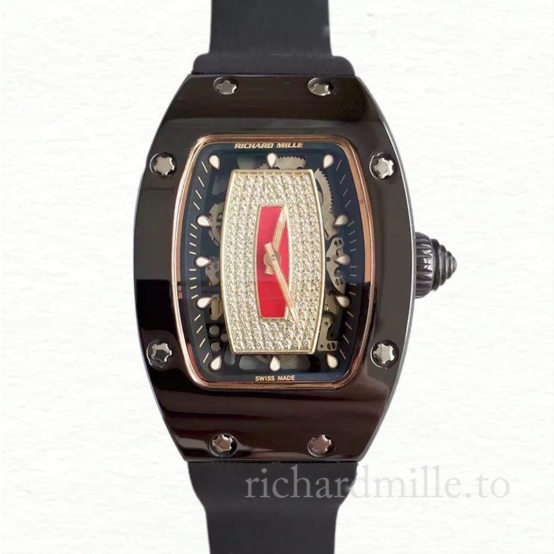 Richard Mille RM07-01 Ladies Automatic Rubber Band Watch Ceramics Bezel