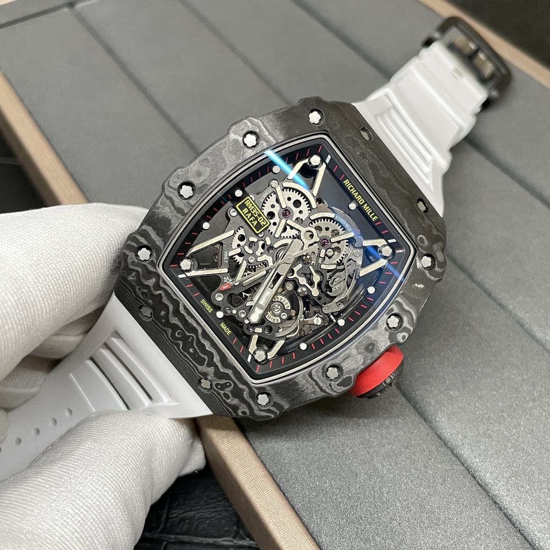 Swiss Richard Mille RM 35-02 Replica Rafael Nadal Watch – Skeletonized Dial & White Rubber Strap