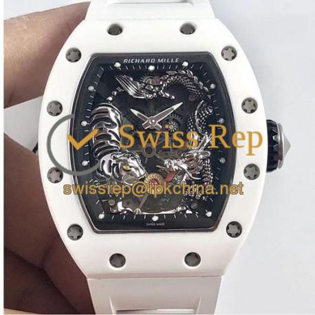 RM051-01 Tiger &amp; Dragon KVF White Ceramic Skeleton Dial M8215