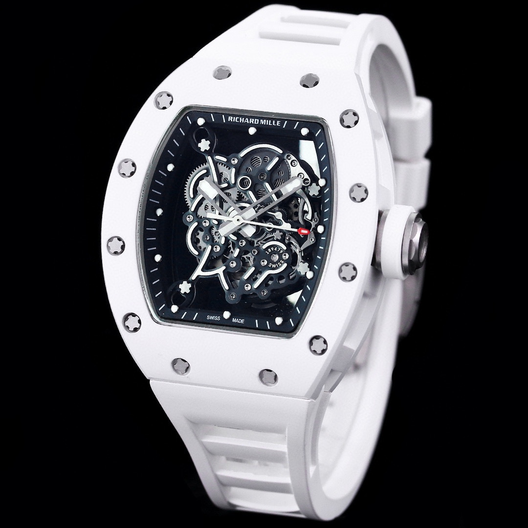 Best Richard Mille RM 055 Bubba Watson Replica – White Ceramic Skeleton, Elegant Design