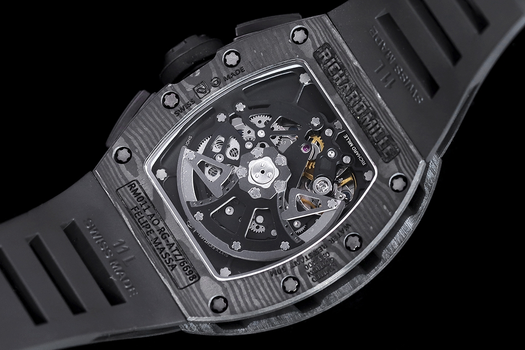 Richard Mille RM 011 Transparent Dial Men’s Black Rubber Band