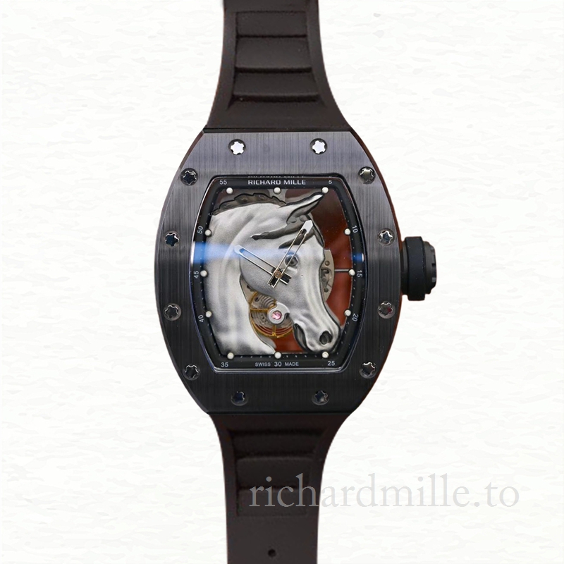 Richard Mille RM52-02 Mechanical Men Watch Stainless Steel Rubber Band