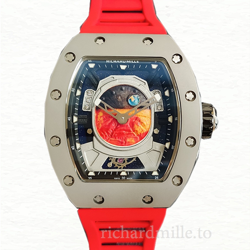 Richard Mille RM52-05 Men Mechanical Mars Earth Dial Rubber Band