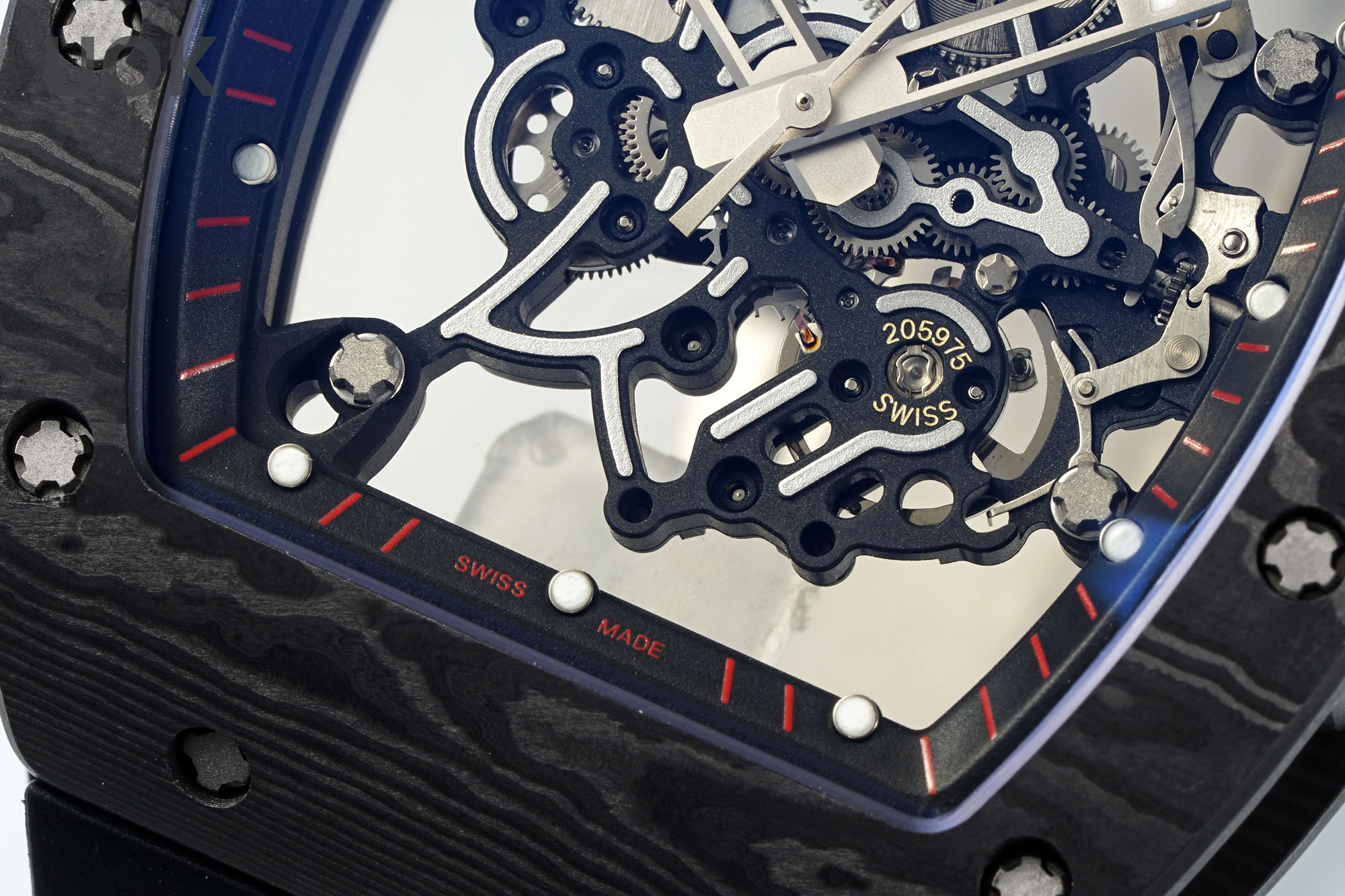 Richard Mille RM055 Skeleton Watch with Black Rubber Strap – Super Clone