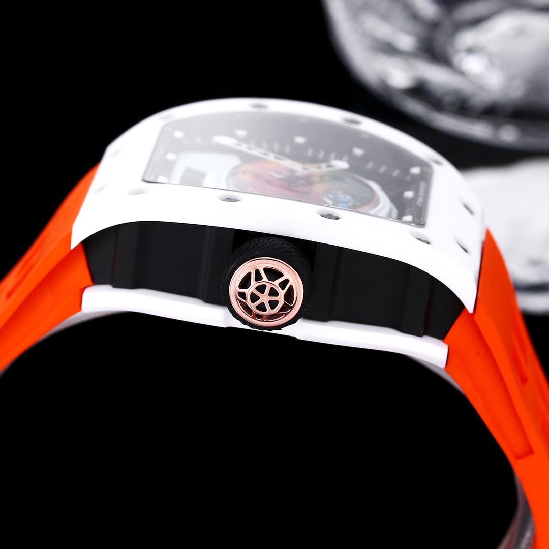 Swiss Richard Mille RM 52-05 Replica Pharrell Williams Limited Edition Watch – White Ceramic Case, Orange Strap