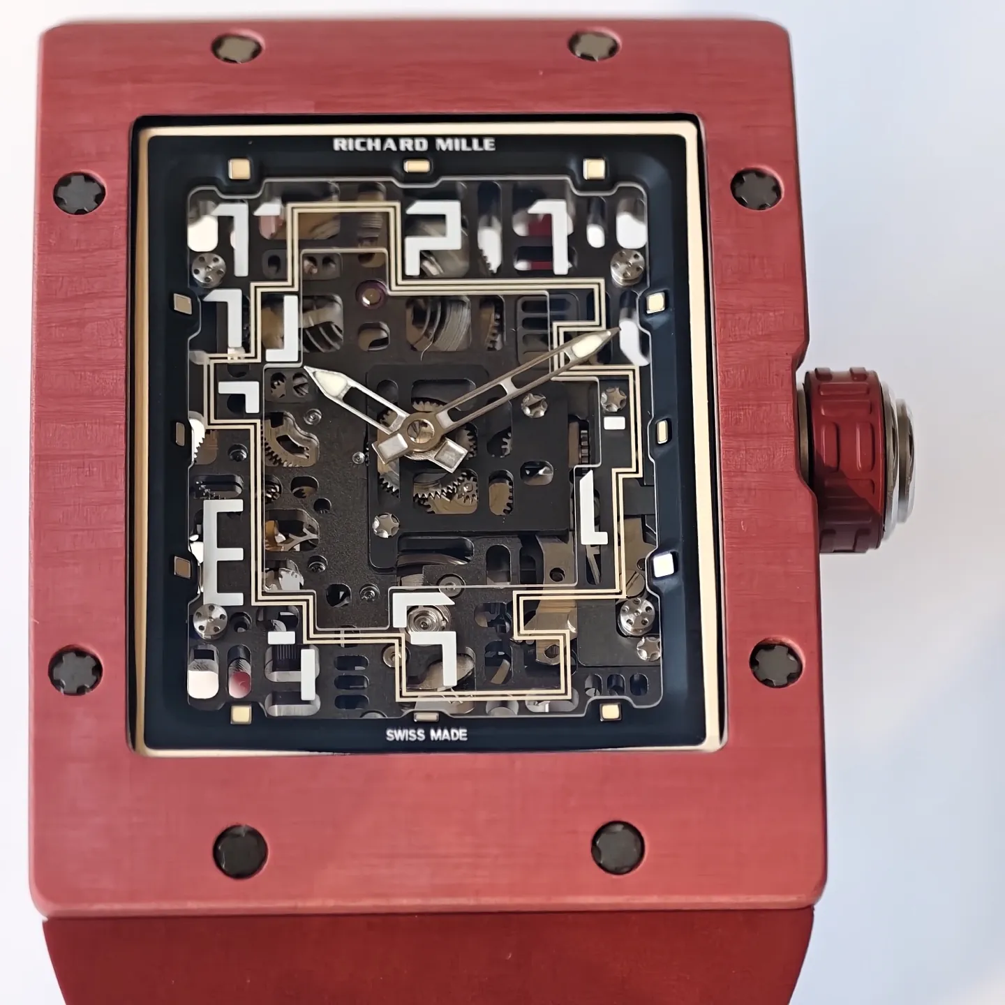 UMI Richard Mille RM 16-02 Terracotta Quartz TPT Skeleton Red Rubber Strap Replica Watch