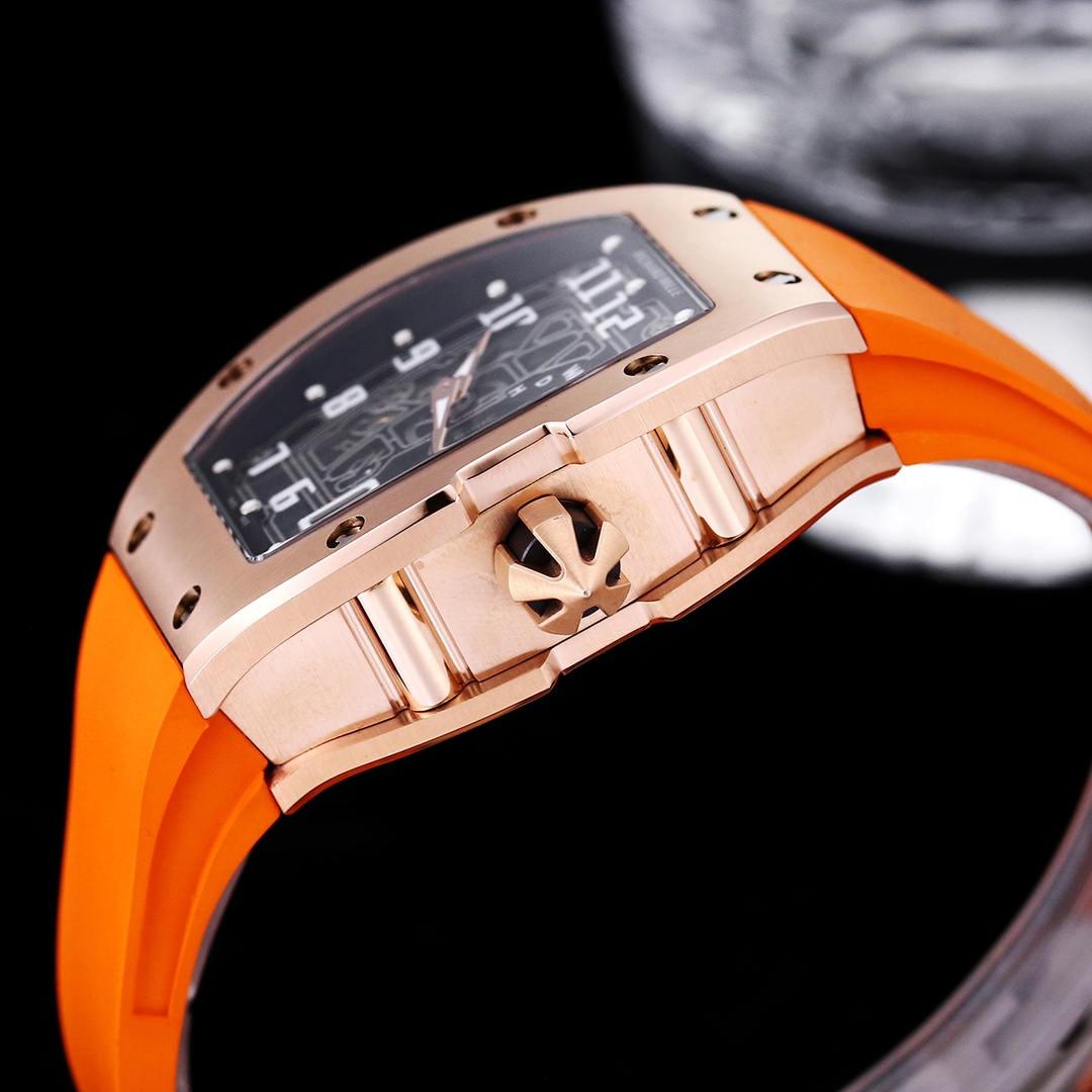 Premium Luxury Richard Mille RM 67-01 Replica Watch – Skeleton Dial, Swiss Movement, Bold Orange Strap