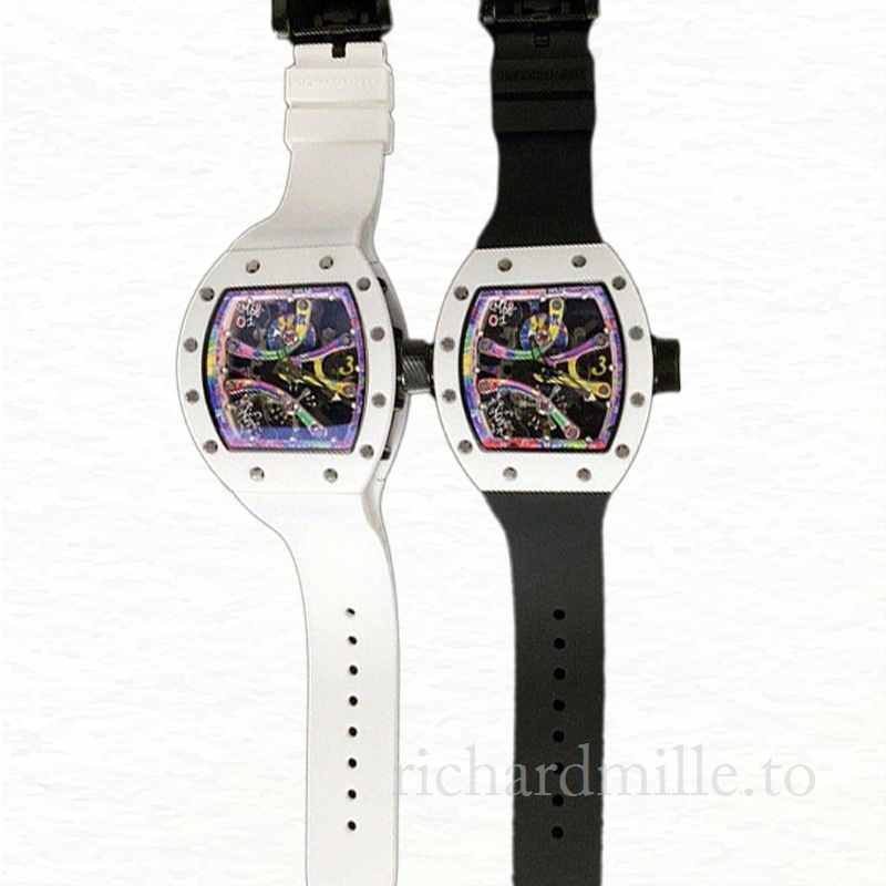 Richard Mille RM68-01 Hand Wind Men Ceramics Bezel Rubber Band Transparent Dial