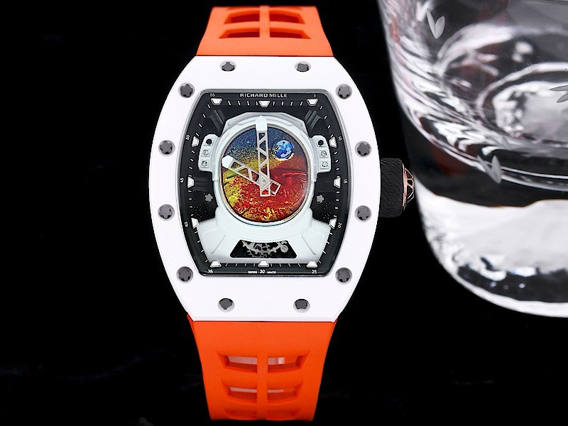 Swiss Richard Mille RM 52-05 Replica Pharrell Williams Limited Edition Watch – White Ceramic Case, Orange Strap