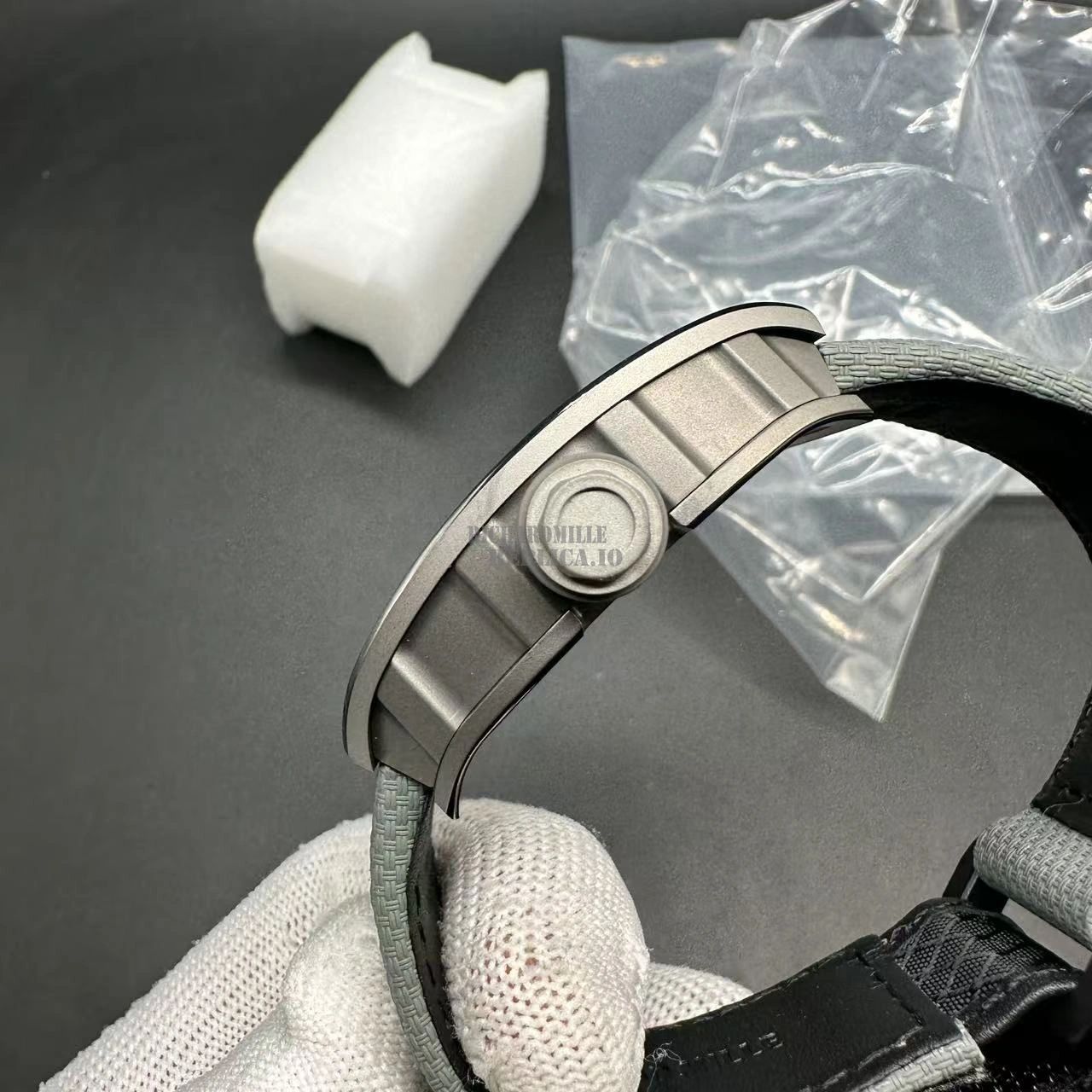 Richard Mille RM055 Bubba Watson Super Clone Titanium Skeleton Dial Gray Nylon Strap BBR Factory