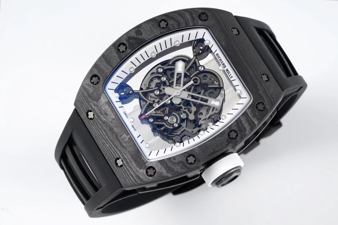 Swiss RM 055 Bubba Watson White Legend Tourbillon Skeleton 49mm NTPT Carbon Watch