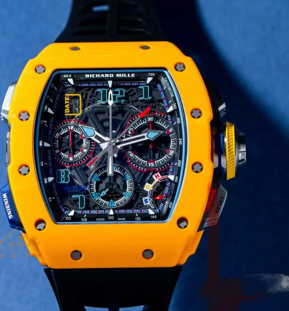 Replica Richard Mille RM 65-01 McLaren W1 Yellow Automatic Skeleton Watch