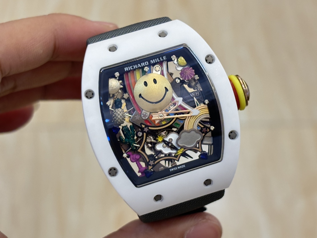 Richard Mille RM 88 Replica – White Ceramic, Black Strap, Swiss Tourbillon Look