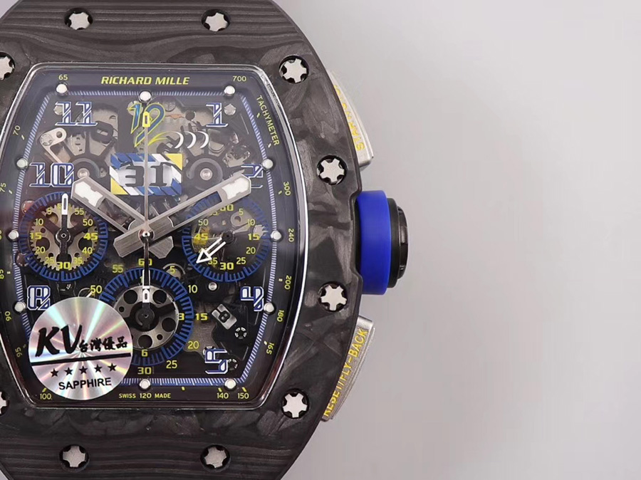 Richard Mille Replica RM 011 Black Strap Black Dial Folding Clasp