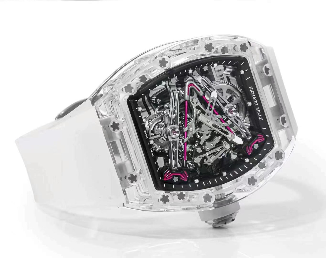 Richard Mille RM38-02 Tourbillon Replica Watch with Crystal Case - Pink Theme