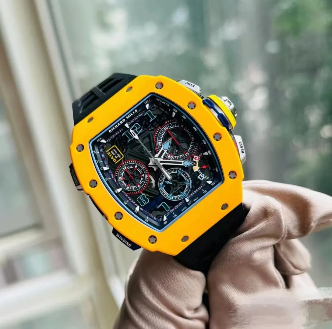 Replica Richard Mille RM 65-01 McLaren W1 Yellow Automatic Skeleton Watch