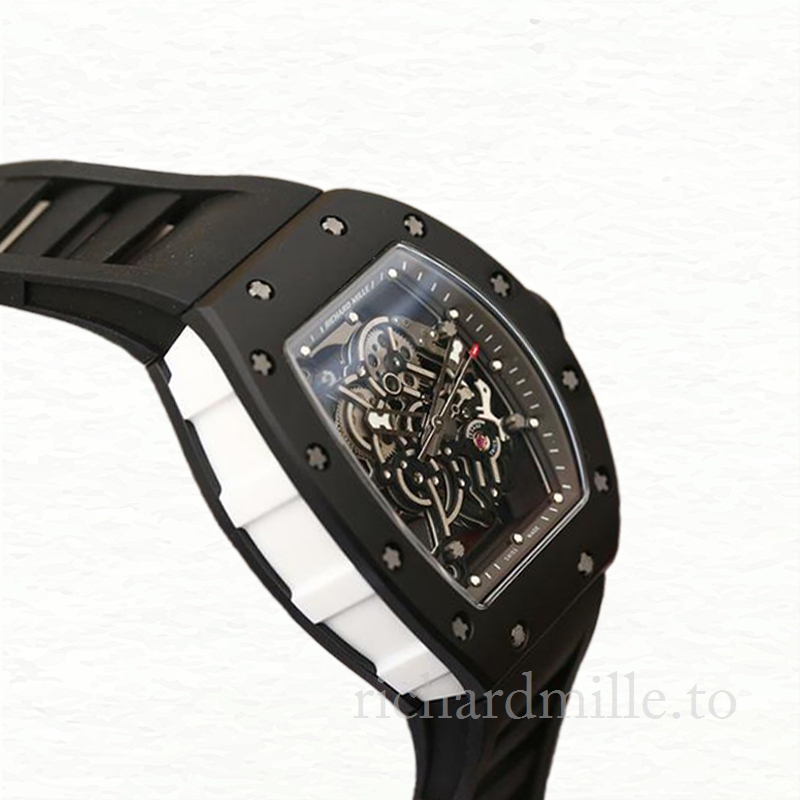 Richard Mille RM055 Mechanical Men Transparent Dial Rubber Band