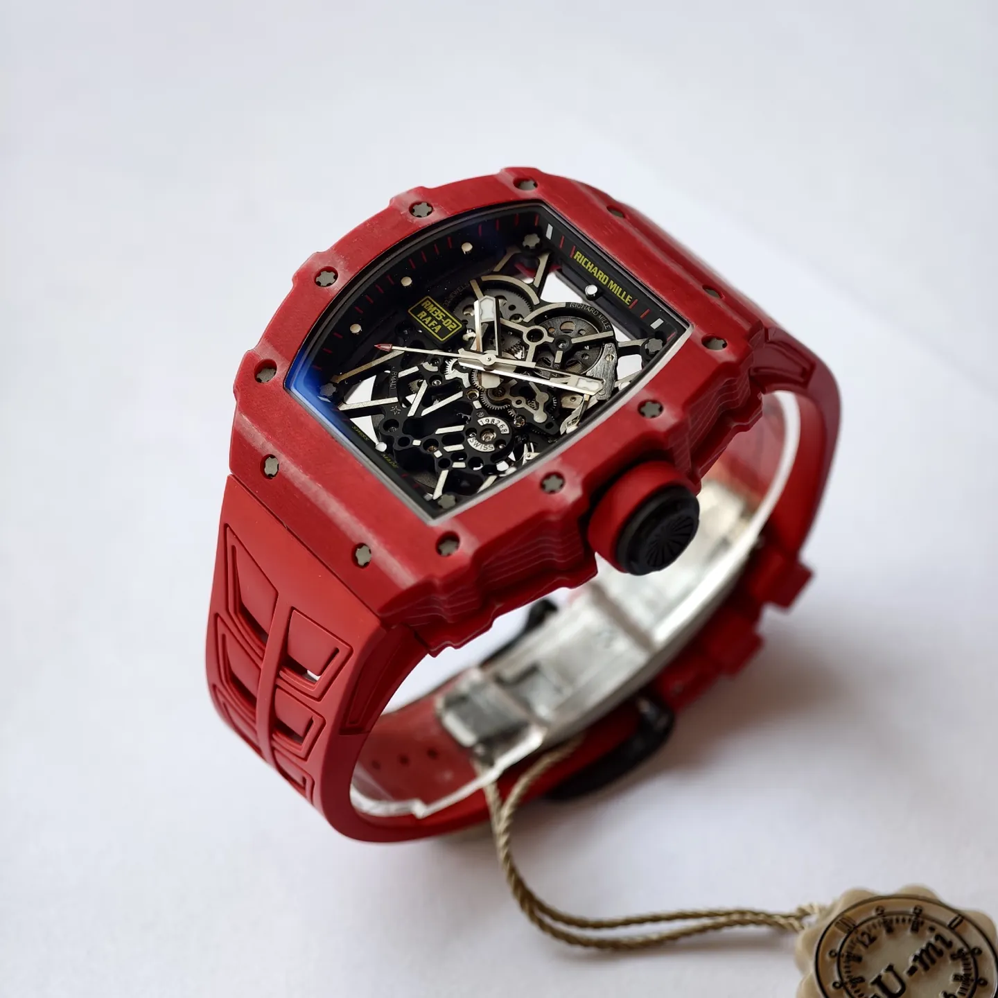 UMI RM 35-02 Rafael Nadal Red Quartz TPT Case Red Rubber Strap Replica Watch