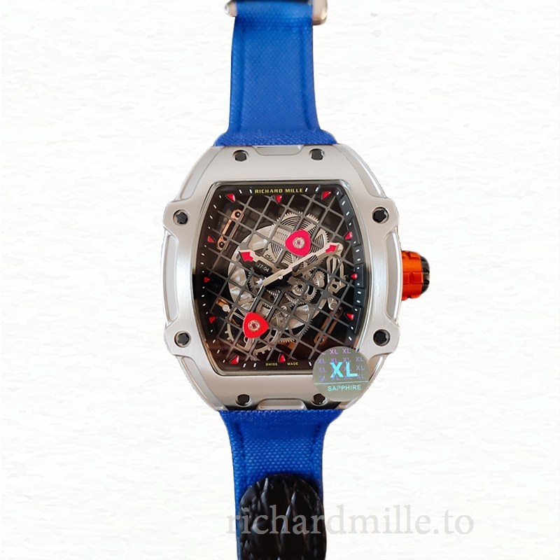 Richard Mille RM27-04 Men Mechanical Transparent Dial Nylon Strap Stainless Steel
