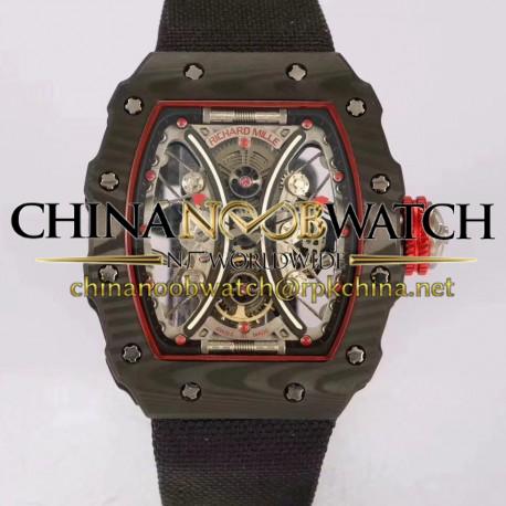 RM53-01 Tourbillon Pablo Mac Donough KVF Forged Carbon Skeleton Red Dial M9015