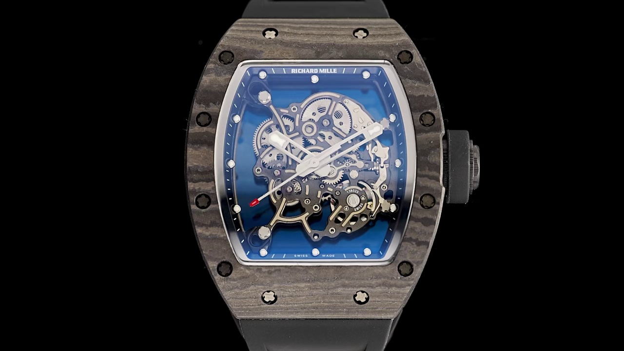Swiss Replica Richard Mille RM55 – Super Clone with Carbon Fiber Case & Rubber Strap