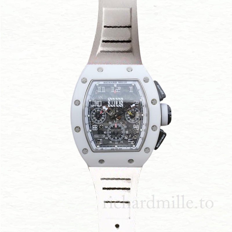 Richard Mille RM011 Automatic Men Rubber Band Ceramics Bezel Watch