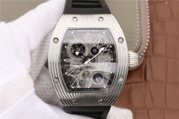Richard Mille RM018 Hommage Boucheron SS Black Skeleton Dial Black Rubber Strap 6T51