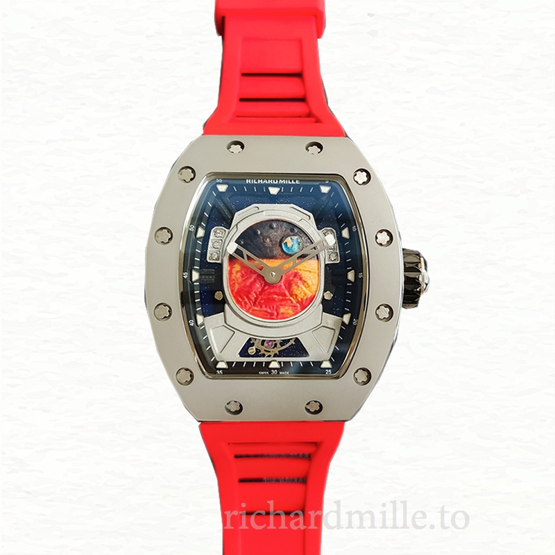 Richard Mille RM52-05 Men Mechanical Mars Earth Dial Rubber Band