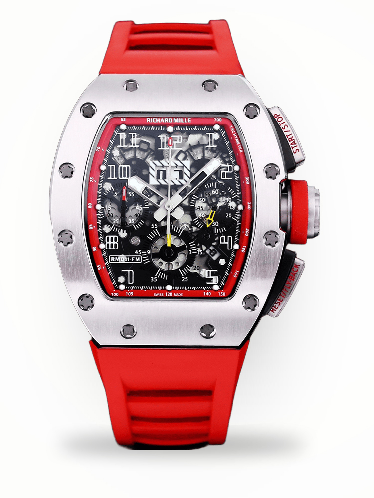 Richard Mille RM 011-FM Replica – Red Rubber Strap &amp; Precision Swiss Movement For Elite Style