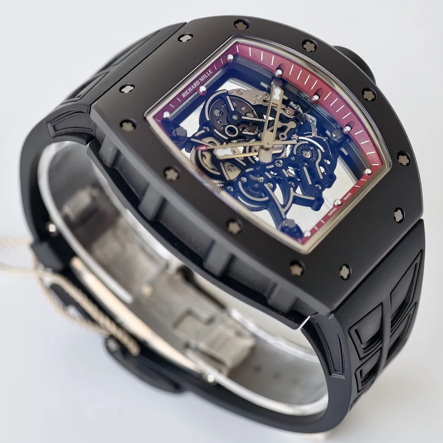 UMI Richard Mille RM 055 Bubba Watson Best Replica with Black Ceramic Case Red Flange RMUL2 Movement