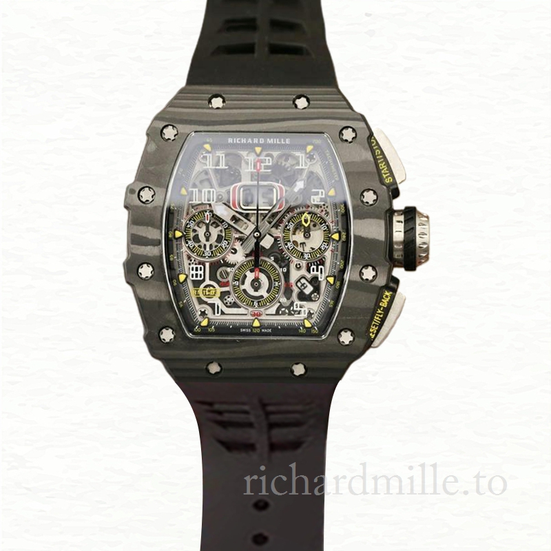 Richard Mille RM11-03 Men Automatic Transparent Dial Rubber Band Watch