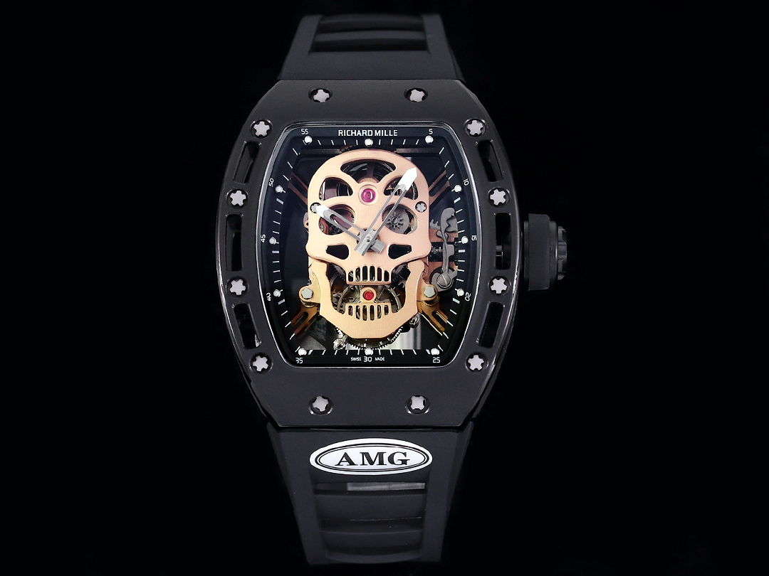 Replica Richard Mille RM052 Skull Tourbillon Super Clone Watch 43mm Swiss Skeleton Design