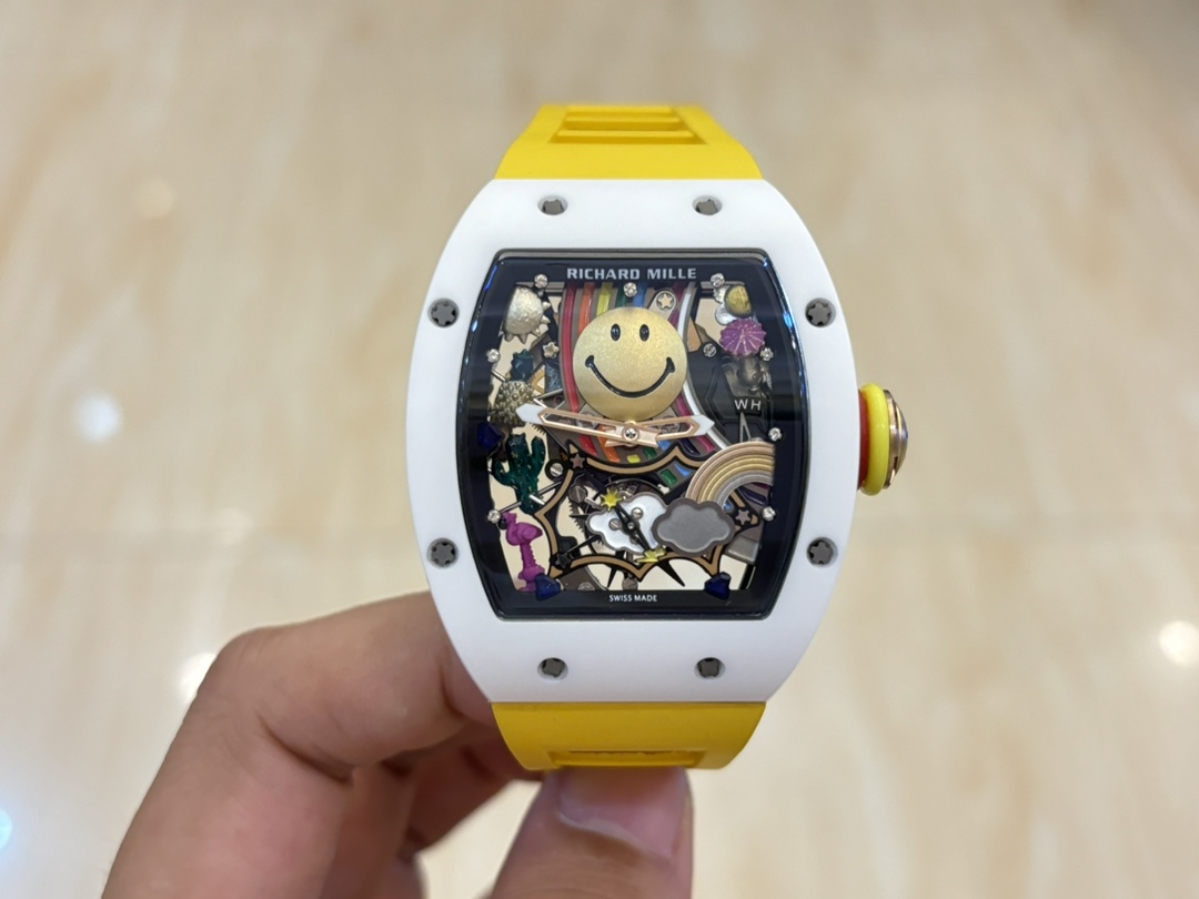 Replica Richard Mille RM 88 Smiley Tourbillon Watch with Gold Smiley Dial