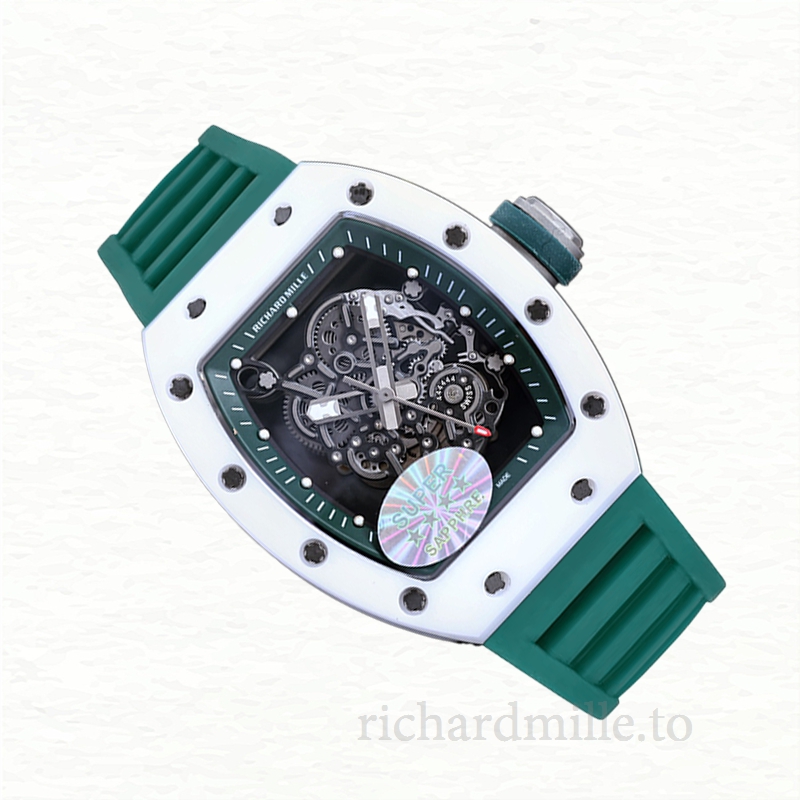 Richard Mille RM055 Men Automatic Transparent Dial Watch Rubber Band