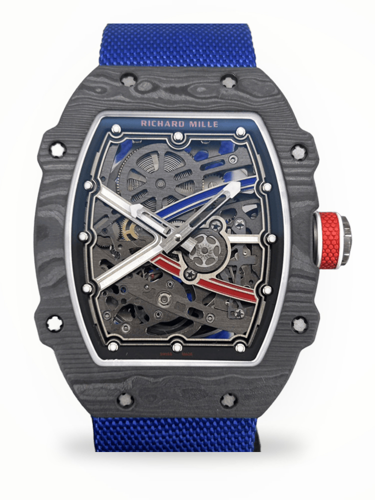 Richard Mille RM 67-02 Sebastian Ogier Replica Swiss Extra Flat Watch For Men – Skeleton Dial with Blue Nylon Strap