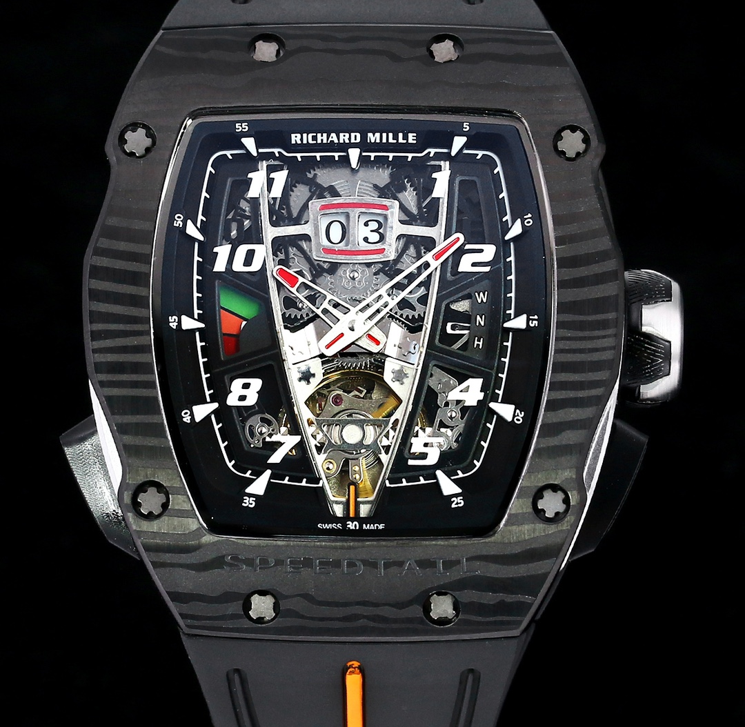 Replica Richard Mille RM 40-01 McLaren Speedtail Carbon Case Rubber Strap Tourbillon Movement Watch