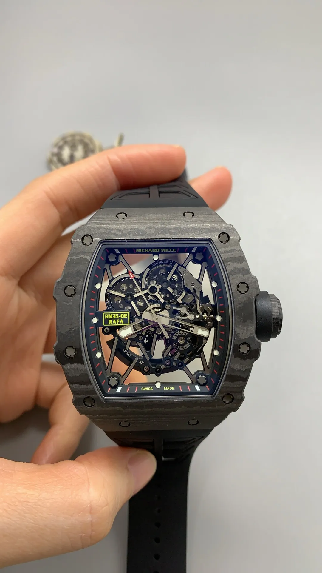 UMI Richard Mille Replica RM 35-02 Rafael Nadal Carbon TPT Black Strap RMAL1 Automatic Movement