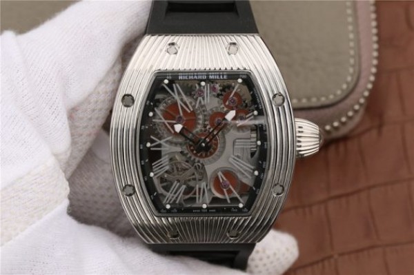 Richard Mille RM018 Hommage Boucheron SS Brown Skeleton Dial Black Rubber Strap 6T51