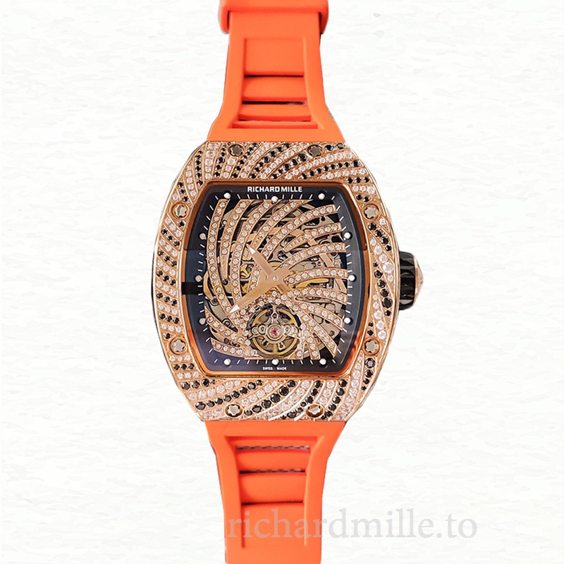 Richard Mille RM51-02 Mechanical Ladies Watch Diamond Bezel Rubber Band