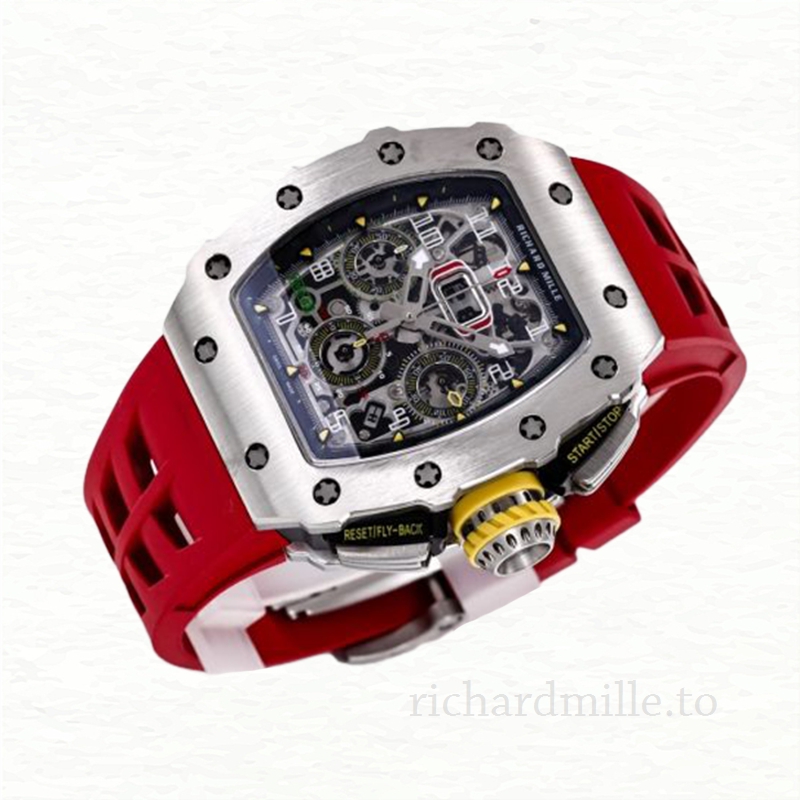 Richard Mille RM 11-03 Transparent Dial Rubber Band Men’s Red