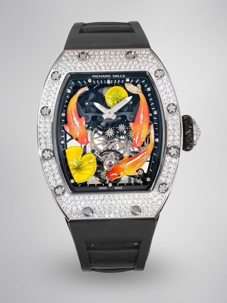 Richard Mille RM S10 Koi Tourbillon Replica Swiss Watch with Diamonds – Quality