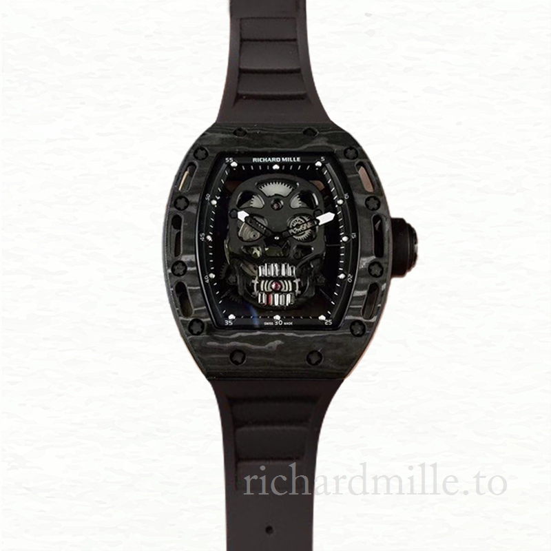 Richard Mille RM052 Men Mechanical Watch Black Skull Dial