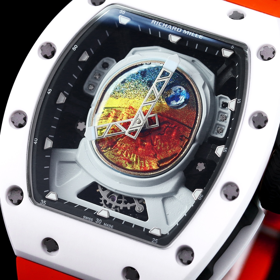 Swiss Richard Mille RM 52-05 Replica Pharrell Williams Limited Edition Watch – White Ceramic Case, Orange Strap
