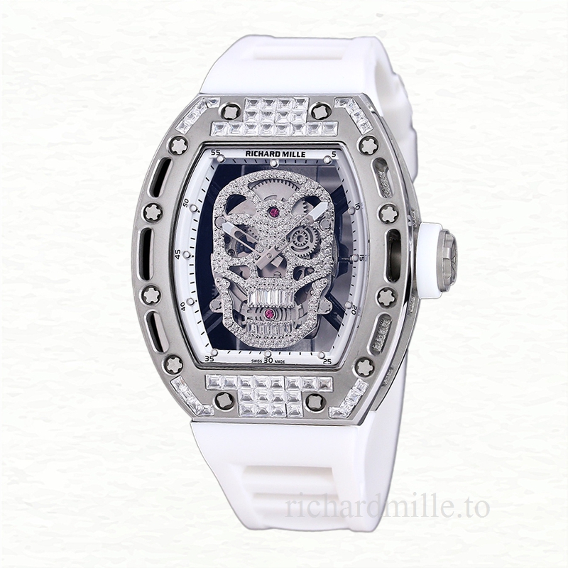 Richard Mille RM 052 Automatic Men Rubber Band Watch Stainless Steel