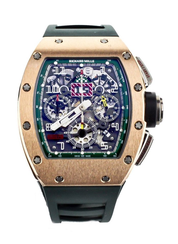 Richard Mille RM011 Le Mans Rose Gold Titanium Green Accents 50mmx40mm RM011-FM