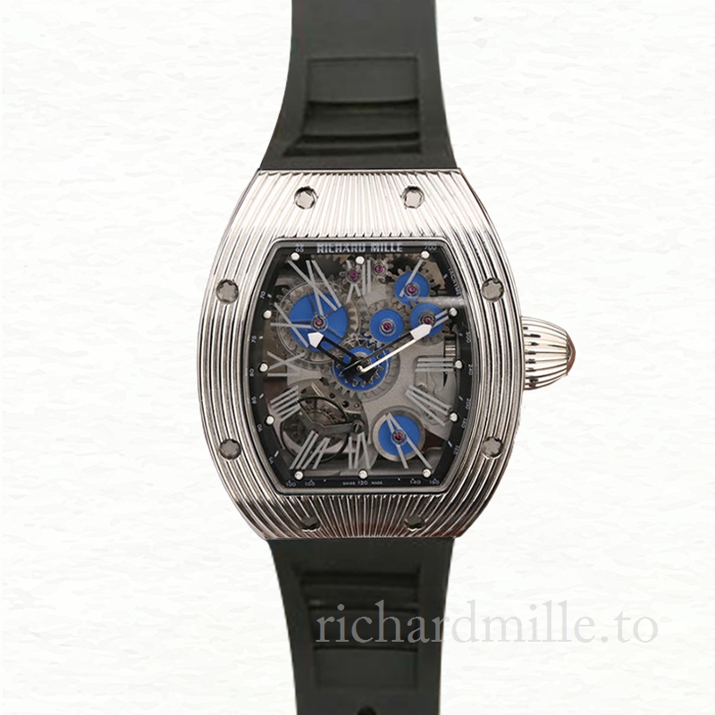 Richard Mille RM018 Mechanical Men Rubber Band Transparent Dial Watch