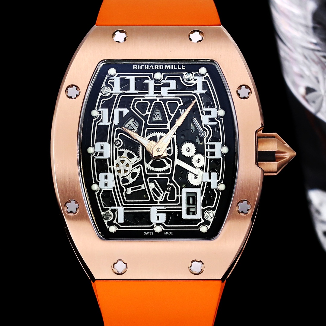 Premium Luxury Richard Mille RM 67-01 Replica Watch – Skeleton Dial, Swiss Movement, Bold Orange Strap